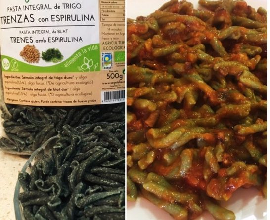 La pasta d’espirulina amb salsa capritxosa